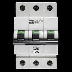 DORMAN SMITH 20 AMP CURVE C 10kA TRIPLE POLE MCB CIRCUIT BREAKER AT20C BC