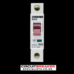 CONTACTUM 50 AMP CURVE B 10kA MCB CIRCUIT BREAKER 9050B BLACK