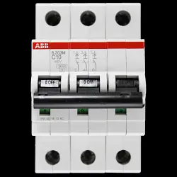 ABB 10 AMP CURVE C 10kA TRIPLE POLE MCB CIRCUIT BREAKER 2CDS273001R0104 S203M
