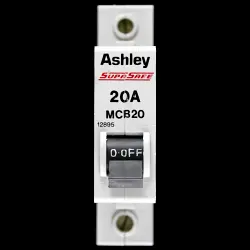 ASHLEY 20 AMP TYPE 1 M6 MCB CIRCUIT BREAKER SUPASAFE MCB20 12895