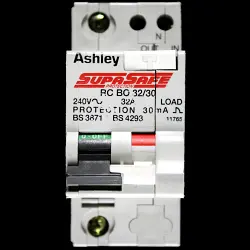ASHLEY 32 RCBO DOUBLE POLE 30mA RCBO32/30 SUPASAFE 11765