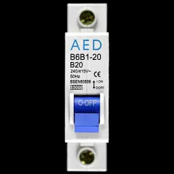 AED 20 AMP CURVE B 6kA MCB CIRCUIT BREAKER B6B1-20