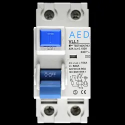 AED 63 RCD DOUBLE POLE 30mA TYPE AC VLL1 SCPDFUS