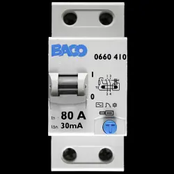 BACO 80 RCCB DOUBLE POLE 30mA TYPE AC 0660 410