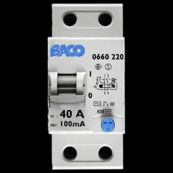 BACO 40 RCCB DOUBLE POLE 100mA TYPE AC 0660 220
