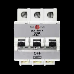 BILL TYPE 3 63 MCB TRIPLE POLE 6kA CIRCUIT BREAKER 3T633