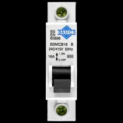 BASICS 16 AMP CURVE B 6kA MCB CIRCUIT BREAKER BSMCB16