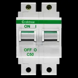 CRABTREE C 50 MCB DOUBLE POLE M9 CIRCUIT BREAKER POLESTAR 62C/50