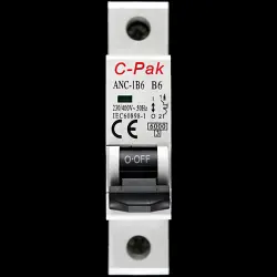 C-PAK 6 AMP CURVE B 6kA MCB CIRCUIT BREAKER ANC-1B6