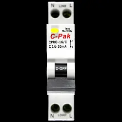 C-PAK C 16 RCBO 6kA 30mA TYPE AC CPRO-16/C