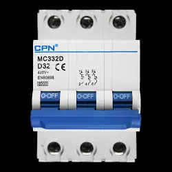 CPN 32 AMP CURVE D 6kA TRIPLE POLE MCB CIRCUIT BREAKER MC332D