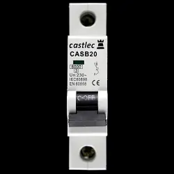 CASTLEC 20 AMP CURVE B 6kA MCB CIRCUIT BREAKER CASB20