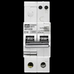 DORMAN SMITH 16 AMP CURVE C 10kA 30mA DOUBLE POLE RCBO AR1630