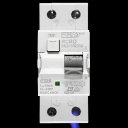 DORMAN SMITH 32 AMP CURVE C 10kA 30mA DOUBLE POLE RCBO TYPE A KR2PC3230A