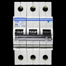 DORMAN SMITH 50 AMP TYPE 2 M9 TRIPLE POLE MCB CIRCUIT BREAKER AT502