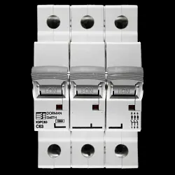 DORMAN SMITH 63 AMP CURVE C 10kA TRIPLE POLE MCB CIRCUIT BREAKER K3PC63