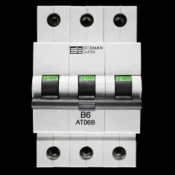 DORMAN SMITH 6 AMP CURVE B 10kA TRIPLE POLE MCB CIRCUIT BREAKER AT06B