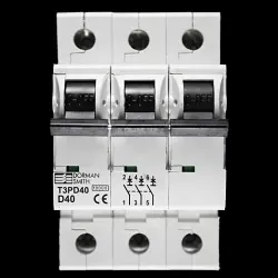 DORMAN D 40 MCB TRIPLE POLE 10kA CIRCUIT BREAKER T3PD40