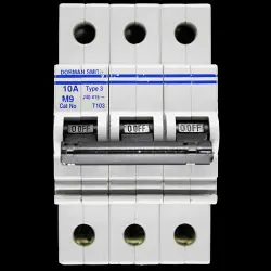 DORMAN SMITH 10 AMP TYPE 3 M9 TRIPLE POLE MCB CIRCUIT BREAKER T103