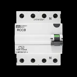 DORMAN SMITH 100 AMP 100mA FOUR POLE RCCB TYPE AC LLM100/100/4