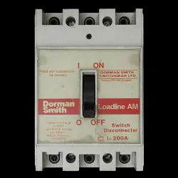DORMAN SMITH 200 AMP TRIPLE POLE MAIN SWITCH DISCONNECTOR LOADLINE AM