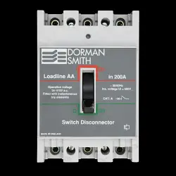 DORMAN SMITH 200 AMP TRIPLE POLE SWITCH DISCONNECTOR MCCB LOADLINE AA