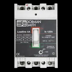 DORMAN SMITH 125 AMP 25kA TRIPLE POLE MCCB LOADLINE AA LLBAAT125
