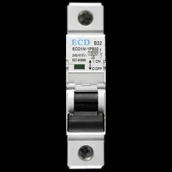 ECD 32 AMP CURVE B 10kA MCB CIRCUIT BREAKER ECD1M-1PB32