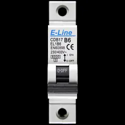 E-LINE 6 AMP CURVE B 6kA MCB CIRCUIT BREAKER EL1B6 CDB17