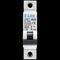 E-LINE 25 AMP CURVE B 6kA MCB CIRCUIT BREAKER CDB17 EL1B25