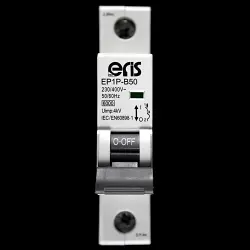 ERIS PRO 50 AMP CURVE B 6kA MCB CIRCUIT BREAKER EP1P-B50