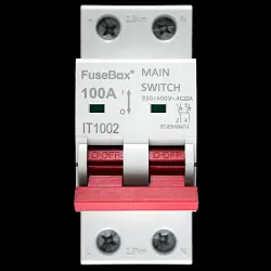 FUSEBOX 100 MAIN SWITCH DISCONNECTOR DOUBLE POLE IT1002 AC22A