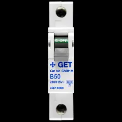 GET 50 AMP CURVE B 6kA MCB CIRCUIT BREAKER G50B1M