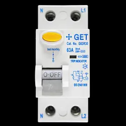 GET 63 AMP 30mA DOUBLE POLE RCD TYPE AC G63R30