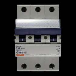 GEWISS 32 AMP CURVE C 6kA TRIPLE POLE MCB CIRCUIT BREAKER GW92070 MT60