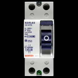 GEWISS 63 RCD DOUBLE POLE 30mA TYPE AC 63/0.03 GW94790