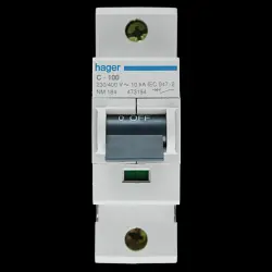 HAGER 100 AMP CURVE C 10kA MCB CIRCUIT BREAKER NM184 473184