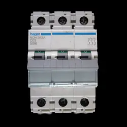 HAGER 63 AMP CURVE C 10kA TRIPLE POLE MCB CIRCUIT BREAKER NCN363A 461588