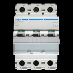 HAGER 50 AMP CURVE D 10kA TRIPLE POLE MCB CIRCUIT BREAKER NDN350A 461929