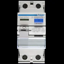 HAGER 25 AMP 30mA DOUBLE POLE RCCB TYPE A CDA225U 161489