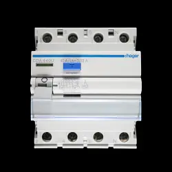 HAGER 40 AMP 30mA FOUR POLE RCCB RCD TYPE A CDA440U 161493
