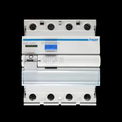 HAGER 25 AMP 30mA FOUR POLE RCD TYPE AC CDC425U 161499