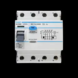 HAGER 25 AMP 30mA FOUR POLE RCCB RCD TYPE AC CD425U 164503