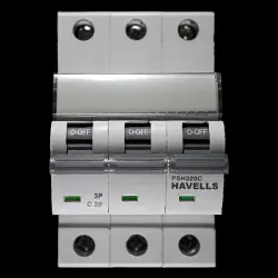 HAVELLS 20 AMP CURVE C 10kA TRIPLE POLE MCB CIRCUIT BREAKER PSH320C