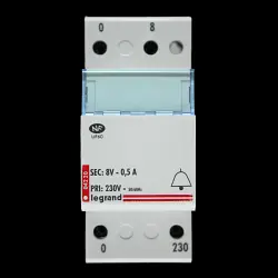 LEGRAND 8V 0.5A DOOR BELL TRANSFORMER DIN RAIL 230V 04220