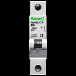 MAGNUSS 6 AMP CURVE B 6kA MCB CIRCUIT BREAKER MAGMCBB6