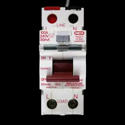MEM EATON 100 AMP 30mA DOUBLE POLE RCCB RCD TYPE A A100HE