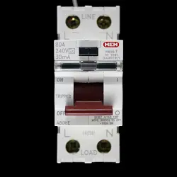 MEM 80 AMP 30mA DOUBLE POLE RCD TYPE A A80HE