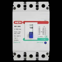 MEM EATON 100 AMP 25kA TRIPLE POLE MCCB MFL1003