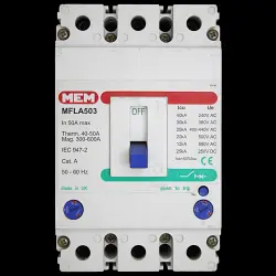 MEM 50 AMP 25kA TRIPLE POLE MCCB MFLA503
